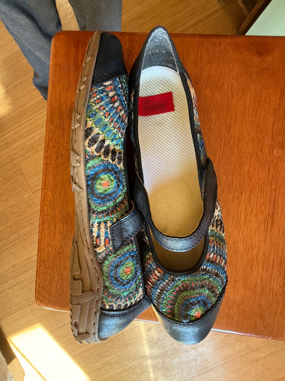 Rieker Anti-Stress Navy Multicolor Mary Jane Flats with Strap 42 - Picture 4 of 8